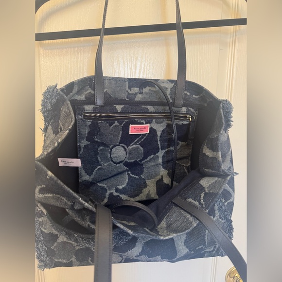 NOT 4sale Kate Spade Sam Blue Denim Floral Shoulder Tote Bag - Picture 6 of 12